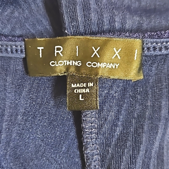 TRIXXI Clothing Company Blue V Neck A Line Short Sleeve Skater Dress Size Large - Picture 5 of 9